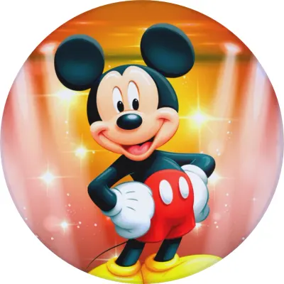 Mickey Mouse – ruce v bok a zlaté odlesky – jedlý papír na dort