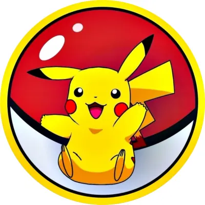 Pokémon – Pikachu mávající z pokéballu – jedlý papír na dort