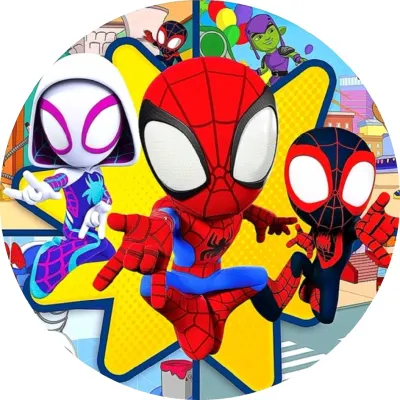 Spiderman – skok se žlutou hvězdou – jedlý papír na dort