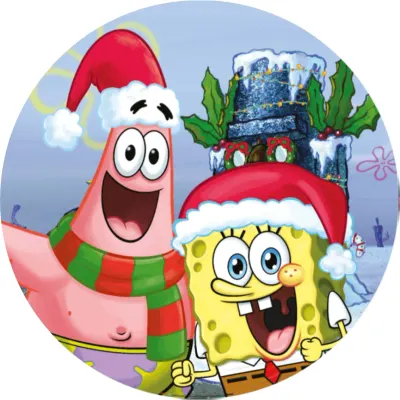 SpongeBob – vánoční – jedlý papír na dort