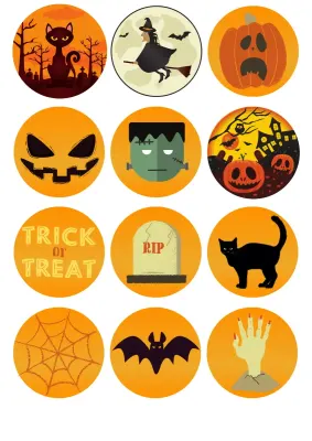 Halloween – Frankenstein a Trick or Treat – jedlá kolečka na cupcakes