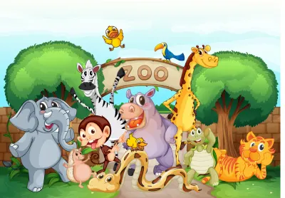 ZOO – Safari – obdélníkový jedlý papír na dort
