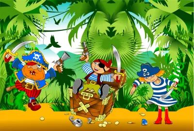 Pirátský poklad – obdélníkový jedlý papír na dort