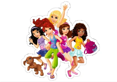 Lego Friends – obdélníkový jedlý papír na dort
