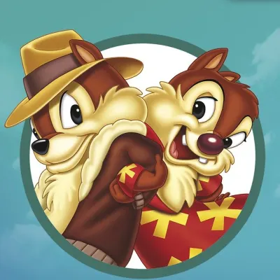 Rychlá rota – Chip a Dale na tyrkysovém pozadí – jedlý papír na dort
