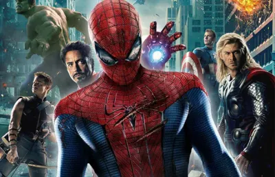 Spiderman – s Avengers a Hulkem ve městě – obdélníkový jedlý papír na dort