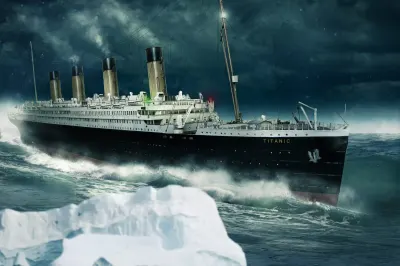 Loď – Titanic – obdélníkový jedlý papír na dort