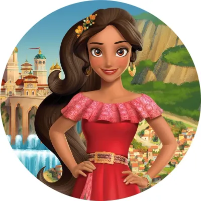 Elena z Avaloru – princezna a palác s vodopádem – jedlý papír na dort