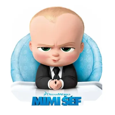 Mimi šéf – v modré židličce s nápisem – jedlý papír na dort