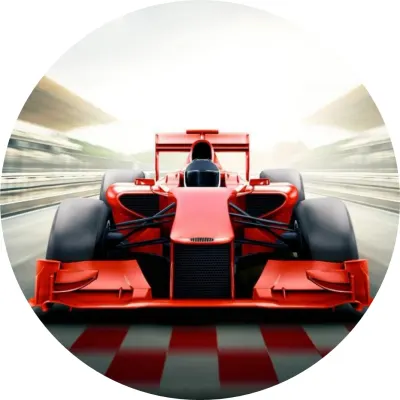Formule – červený monopost z čelního pohledu – jedlý papír na dort