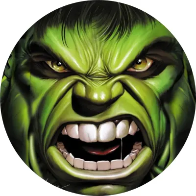 Hulk – detailní tvář se zaťatými zuby – jedlý papír na dort