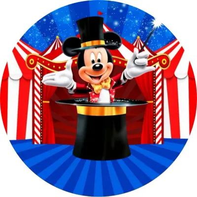 Mickey Mouse – Kouzelník v cirkusovém šapitó – jedlý papír na dort