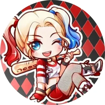 Harley Quinn – mrkající chibi na kosočtvercích – jedlý papír na dort
