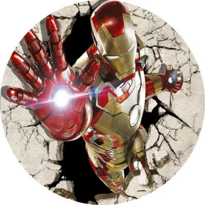 Avengers – Iron Man vystupující ze zdi – jedlý papír na dort