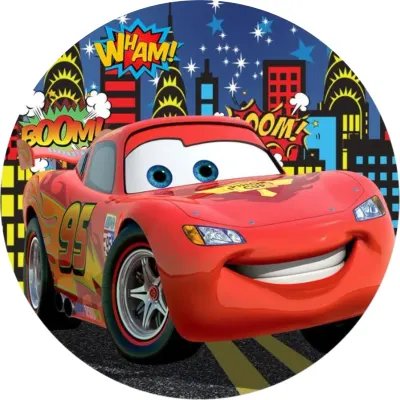 Cars – McQueen s komiksovými nápisy – jedlý papír na dort