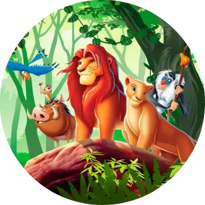 Lví král – Simba, Nala a přátelé v džungli – jedlý papír na dort