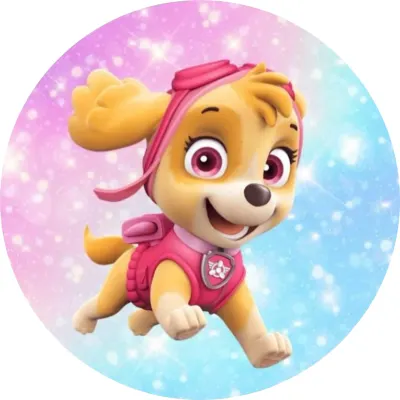 Paw Patrol – létající Skye s třpytkami – jedlý papír na dort