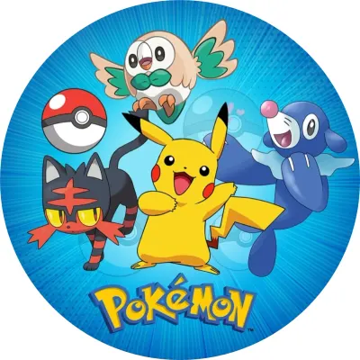 Pokémon – Pikachu a startéři z Aloly – jedlý papír na dort
