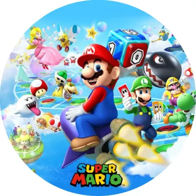 Super Mario – Mario na raketě a herní deska – jedlý papír na dort
