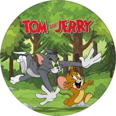 Tom a Jerry – honička v zeleném lese – jedlý papír na dort