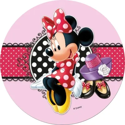 Minnie – s fialovým kloboučkem – jedlý papír na dort
