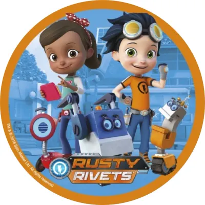 Rusty Nýtek – Rusty, Ruby a Botasaur v dílně – jedlý papír na dort