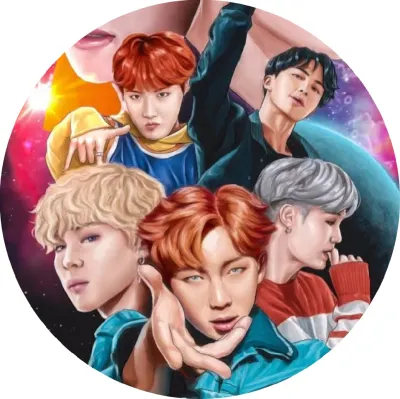BTS – ilustrace ve vesmíru s planetou – jedlý papír na dort