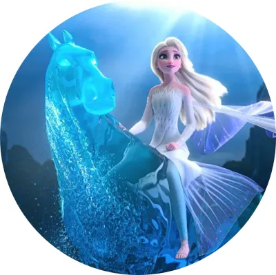 Frozen – Elsa jedoucí na vodním koni – jedlý papír na dort