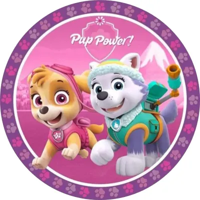 Paw Patrol – Skye a Everest s Pup Power! – jedlý papír na dort