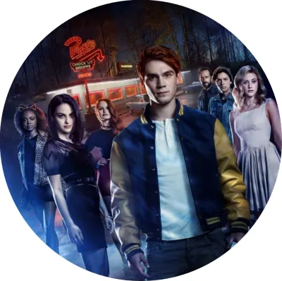 Riverdale – hrdinové a neonové bistro Pop's – jedlý papír na dort