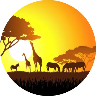 Safari – západ slunce – jedlý papír na dort