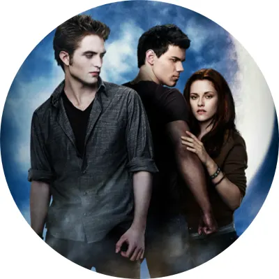 Stmívání – Edward, Bella a Jacob s měsícem – jedlý papír na dort