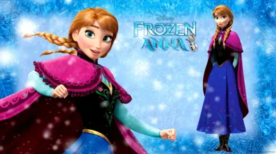 Frozen – Anna v plášti a Olaf ve vločkách – obdélníkový jedlý papír na dort