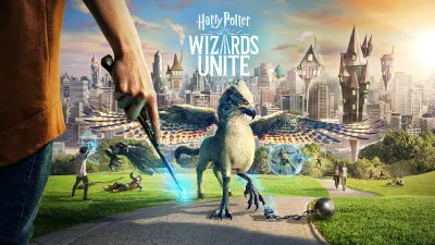 Harry Potter – osvobození hipogrifa v parku – obdélníkový jedlý papír na dort