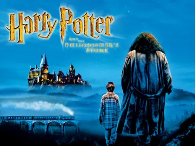 Harry Potter – Harry s Hagridem před hradem – obdélníkový jedlý papír na dort