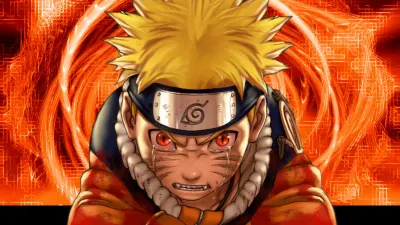 Naruto – červené oči a plamenná energie – obdélníkový jedlý papír na dort