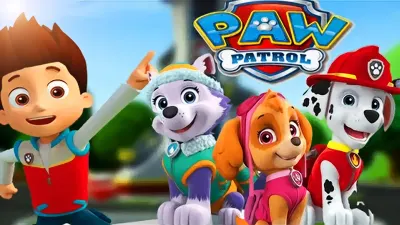 Paw Patrol – Ryder, Everest, Skye a Marshall – obdélníkový jedlý papír na dort