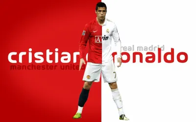 Ronaldo – Manchester United a Real Madrid půl na půl – obdélníkový jedlý papír na dort