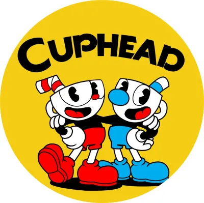 Cuphead – Cuphead a Mugman, žluté pozadí – jedlý papír na dort