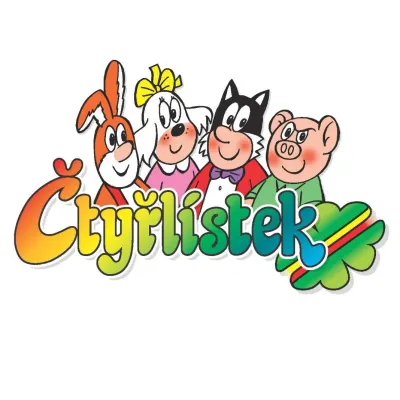 Čtyřlístek – parta s duhovým nápisem – jedlý papír na dort