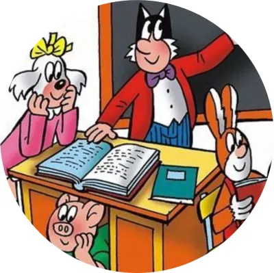 Čtyřlístek – veselá škola s tabulí – jedlý papír na dort
