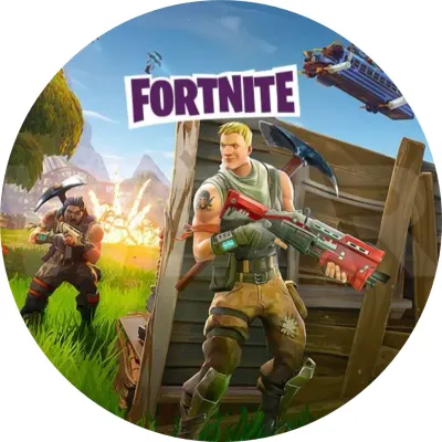Fortnite – Jonesy s krumpáčem a Battle Bus – jedlý papír na dort