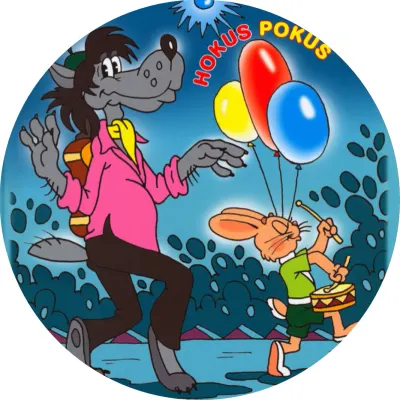 Jen počkej zajíci – nápis Hokus Pokus a balónky – jedlý papír na dort