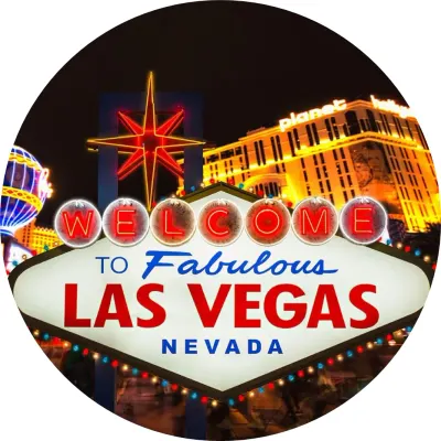 Las Vegas – nápis Welcome a noční metropole – jedlý papír na dort
