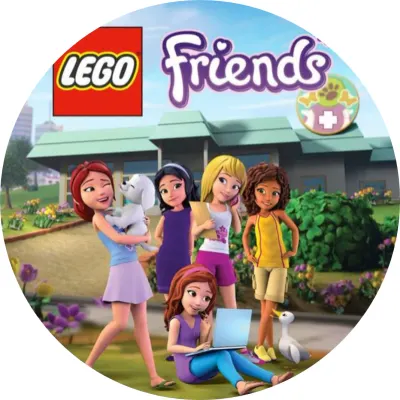 Lego Friends – Před zvířecí klinikou – jedlý papír na dort