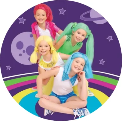 Lollipopz – fialové nebe s planetami – jedlý papír na dort