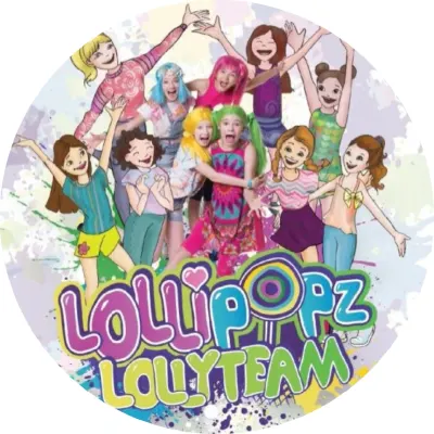 Lollipopz – nápis Lollyteam a postavičky – jedlý papír na dort