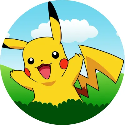 Pokémon – Pikachu vykukující z trávy – jedlý papír na dort