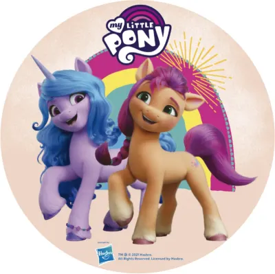 Můj malý pony – Sunny a Izzy s logem – jedlý papír na dort