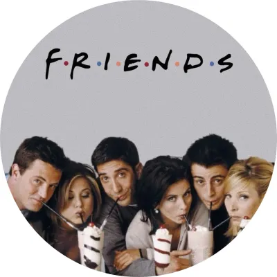 Přátelé – Friends – koktejly a logo – jedlý papír na dort